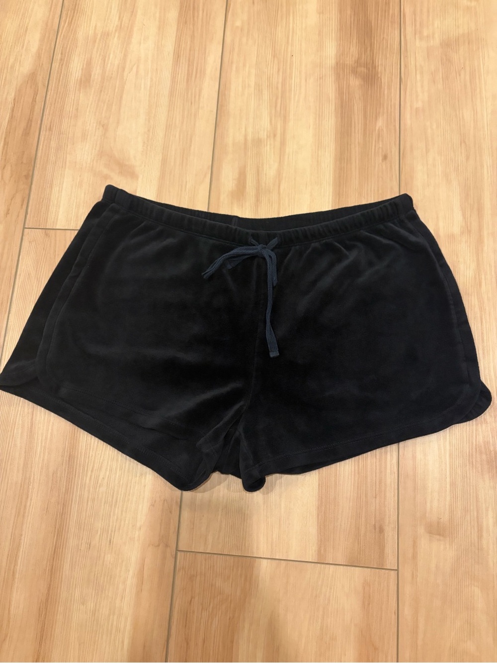 Cynthia Rowley Black Velour Athletic Shorts